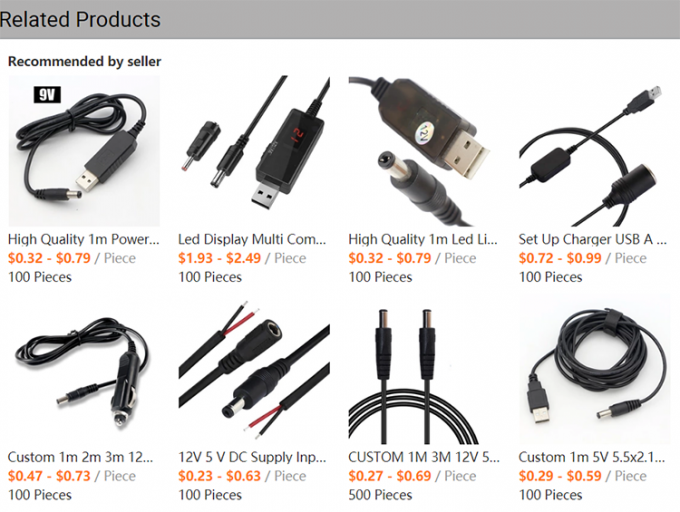 12V LED 스트립 라이트 전원 켜고 끄는 스위치 USB 커넥터 오픈 와이어 변환기 충전 케이블 0