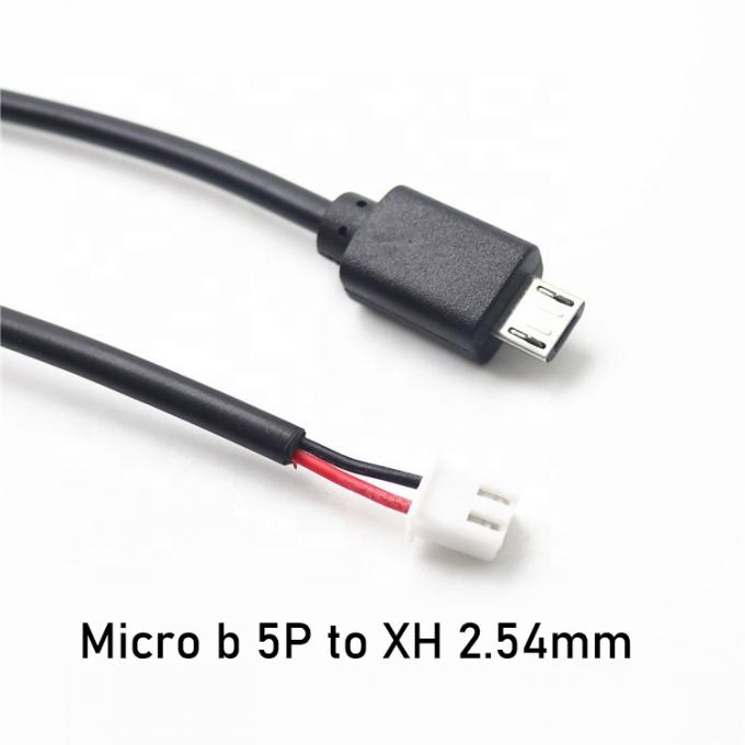 커스텀 10cm 30cm 0.5m 1m 마이크로 B 5P에서 2P JST XH 2.54mm 커넥터 와이어 케이블 2