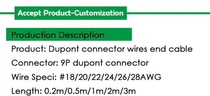 OEM 2.54mm Pitch 9 PIN 헤더 듀폰 커넥터 와이어 하번 케이블 0