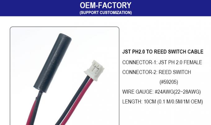 사용자 정의 OEM JST PH 2.0 SH ZH XH MX 로 자석 Reed 스위치 센서 허리네스 케이블 0