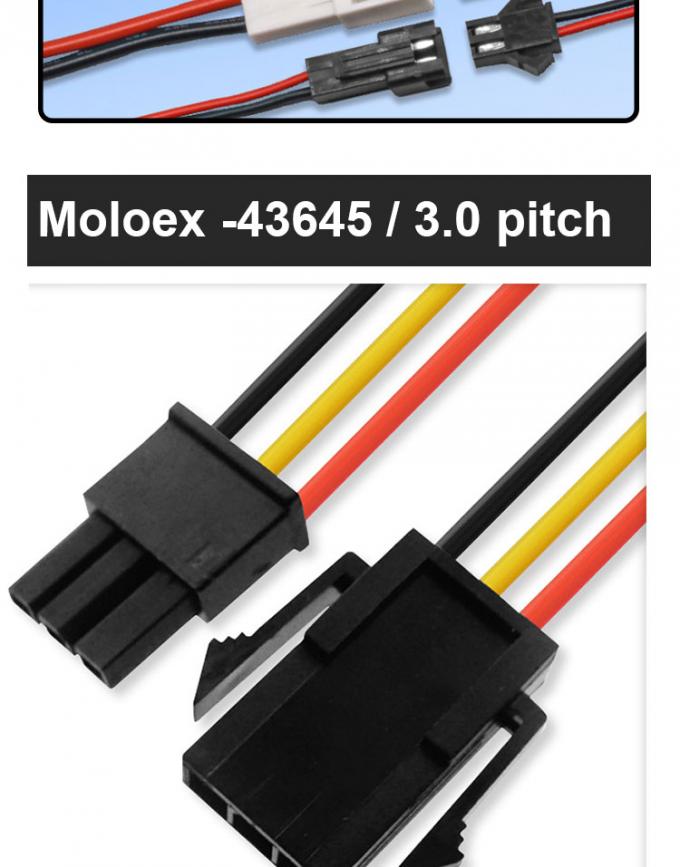 주문 OEM 공장 2 핀 3p 4p 5p 6p 7p 8p LED를 위한 Molex 43645 3.0mm 피치 케이블 3