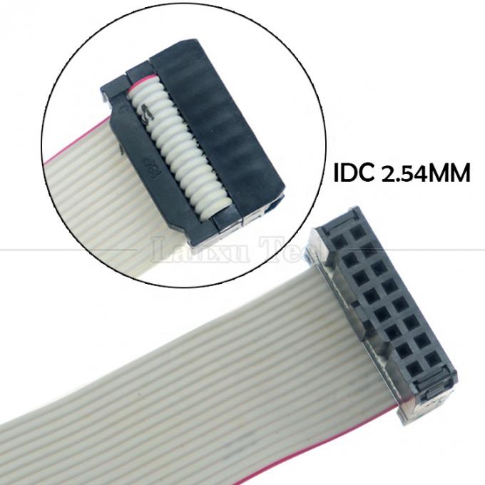 여성에서 여성 16 PIN 1.27mm Pitch IDC 2.54mm 커넥터 GPIO 회색 평면 리본 와이어 케이블 하드 드라이브 CD 라즈베리 파이 1