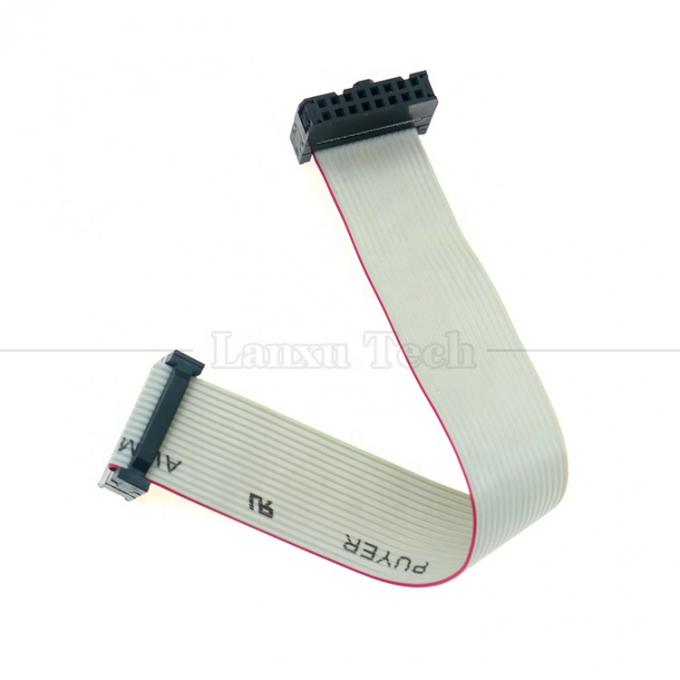 여성에서 여성 16 PIN 1.27mm Pitch IDC 2.54mm 커넥터 GPIO 회색 평면 리본 와이어 케이블 하드 드라이브 CD 라즈베리 파이 3