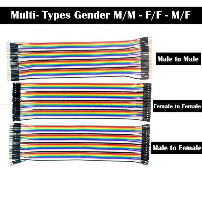 40 PIN 남성에서 여성으로 듀폰 커넥터 브로드보드 점퍼 와이어 GPIO 케이블 아두이노 1