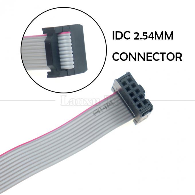 여성에서 여성 10 PIN 1.27mm Pitch IDC 2.54mm 커넥터 GPIO 회색 평면 리본 와이어 케이블 하드 드라이브 CD 라즈베리 파이 1
