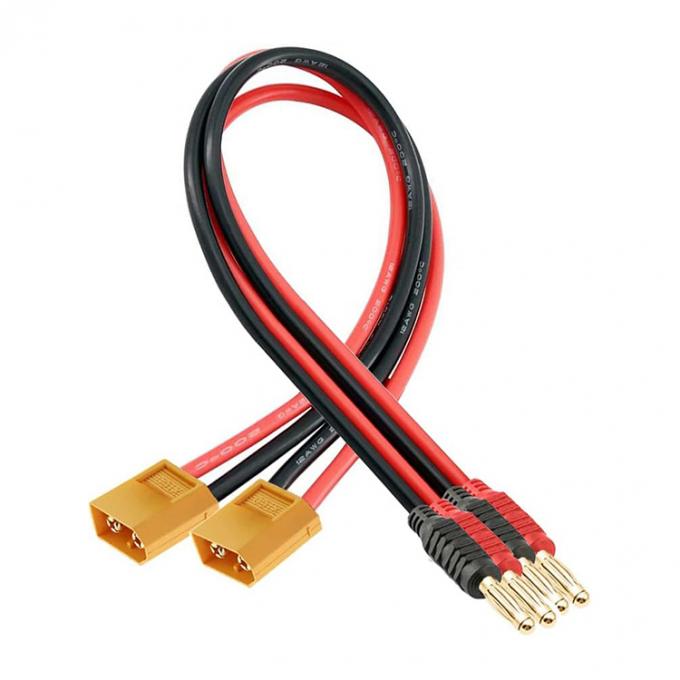 14AWG XT60 남성 플러그 4mm 바나나 커넥터 케이블 RC 리포 배터리 충전 FPV 드론 1