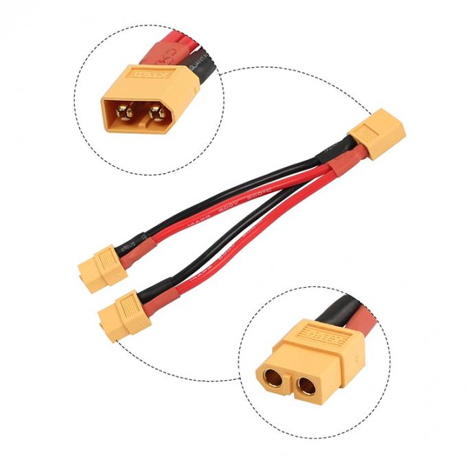 14AWG XT60 RC 리포 배터리용 1 남성에서 2 여성 Y 스플리터 연장 케이블 4