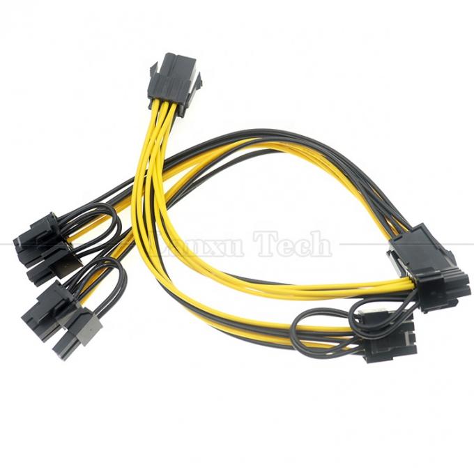 GPU 6 PIN에서 듀얼 8 PIN 18AWG PCI 익스프레스 메인보드 전원 공급 어댑터 PCIe 확장 케이블 0