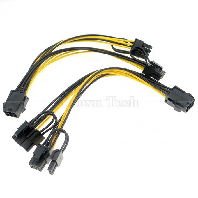 GPU 6 PIN에서 듀얼 8 PIN 18AWG PCI 익스프레스 메인보드 전원 공급 어댑터 PCIe 확장 케이블 4