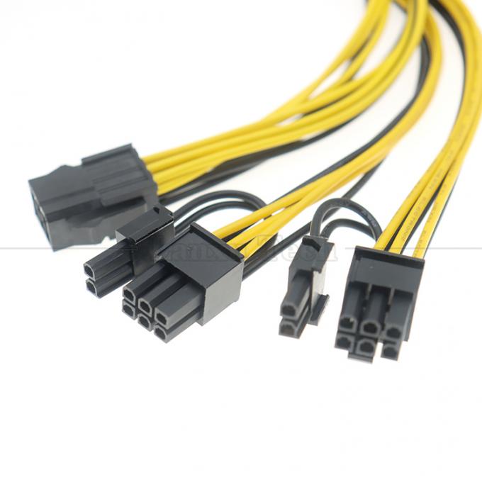 18AWG 순수 쿠퍼 스플리터 6 PIN 여성에서 듀얼 8 PIN 6+2 남성 GPU 그래픽 카드용 PCI 익스프레스 PCIe 케이블 4