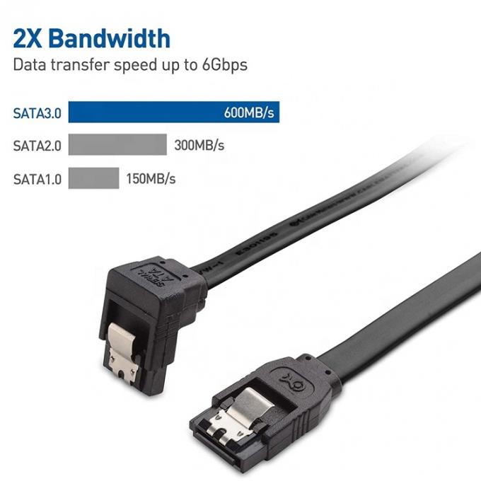 고속 6Gbps 잠금 락 오른쪽 각 Sata III 3.0 하드 디스크 전원 확장 케이블 2