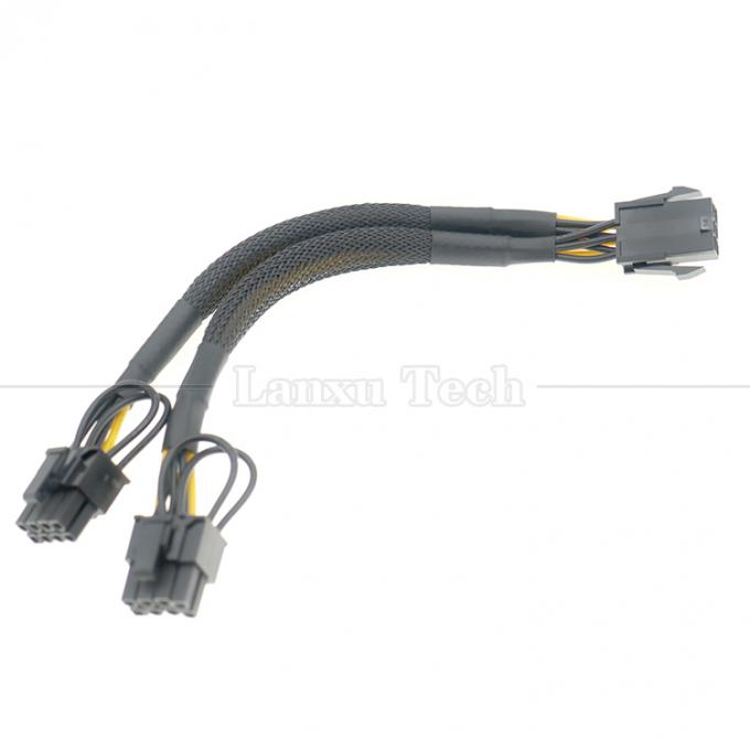 장갑 18AWG 순수 쿠퍼 Y 스플리터 6 핀에서 듀얼 8 핀 6 + 2 PCI 익스프레스 전원 어댑터 GPU에 대한 PCIe 케이블 확장 6