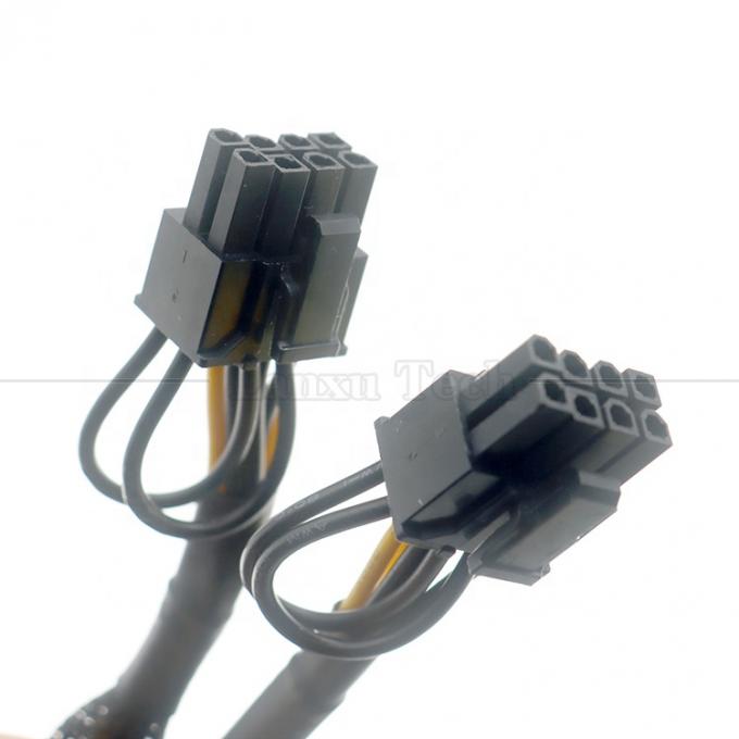 장갑 18AWG 순수 쿠퍼 Y 스플리터 6 핀에서 듀얼 8 핀 6 + 2 PCI 익스프레스 전원 어댑터 GPU에 대한 PCIe 케이블 확장 3