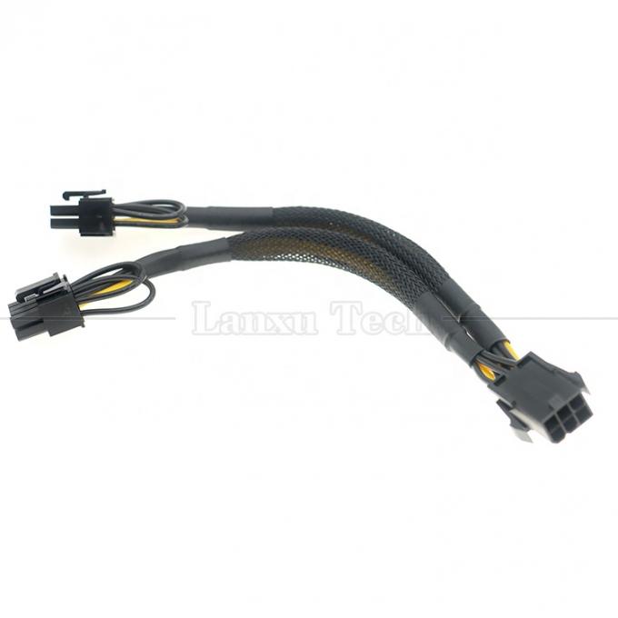 장갑 18AWG 순수 쿠퍼 Y 스플리터 6 핀에서 듀얼 8 핀 6 + 2 PCI 익스프레스 전원 어댑터 GPU에 대한 PCIe 케이블 확장 5