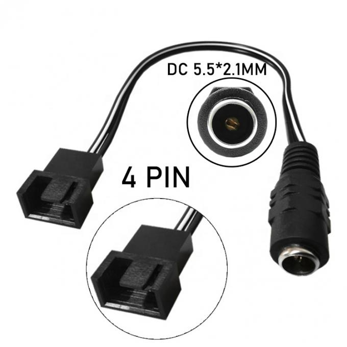 12V 여성 DC 플러그 3 4 핀 PC 케이스 팬 전원 PWM 어댑터 확장 케이블 0