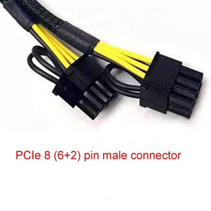 GPU 6 PIN 여성에서 듀얼 8 PIN 남성 18AWG PCI 익스프레스 메인보드 전원 공급 어댑터 PCIe 리저 3.0 확장 케이블 4