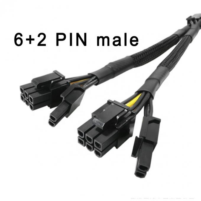 직물 장갑 PCIe 8 핀 여성으로 듀얼 8 핀 남성 PCI 익스프레스 그래픽 비디오 카드 GPU 전원 어댑터 케이블 1