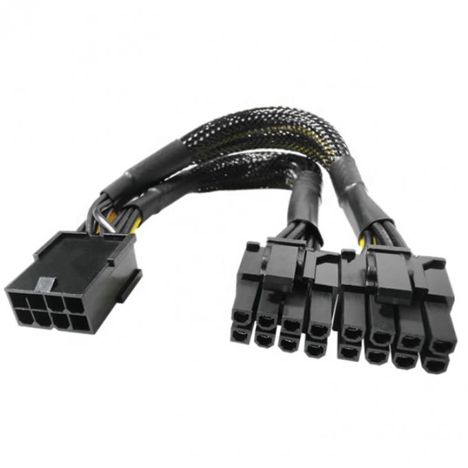 직물 장갑 PCIe 8 핀 여성으로 듀얼 8 핀 남성 PCI 익스프레스 그래픽 비디오 카드 GPU 전원 어댑터 케이블 3