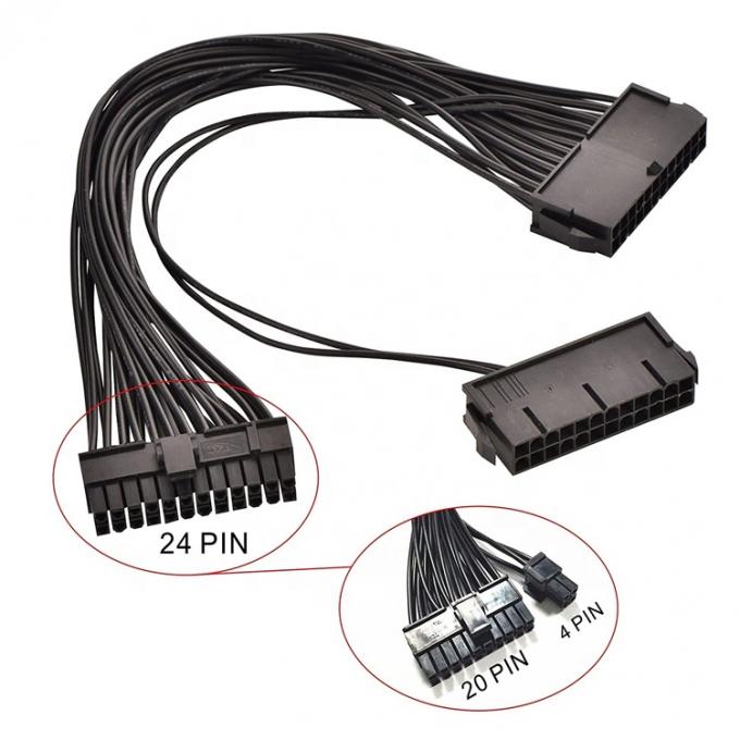 PSU 24 PIN 여성으로 듀얼 20 4 24 PIN 남성 ATX 광산 메인보드 확장 케이블 0