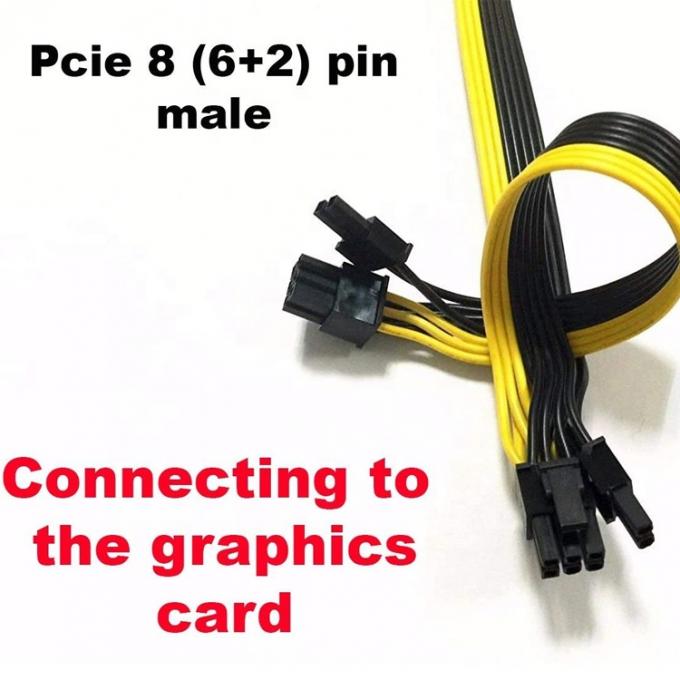 PCIe 8 핀 남성에서 듀얼 8 핀 남성 PCI 익스프레스 그래픽 비디오 카드 GPU 스플리터 전원 어댑터 케이블 2