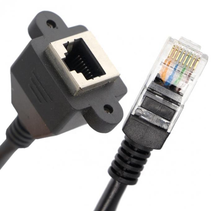 사용자 지정 6FT 나사 잠금 스터드 네트워크 이더넷 여성 소켓 RJ45 패널 마운트 확장 케이블 3