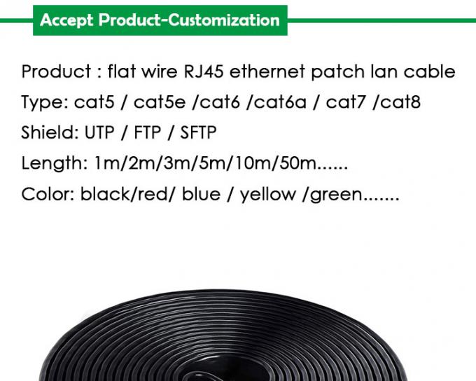 1M 3M 5M 10M UTP FTP 쉴드 Cat5 Cat5e Cat6 Ca6a Cat7 RJ45 평면 이더넷 패치 케이블 0