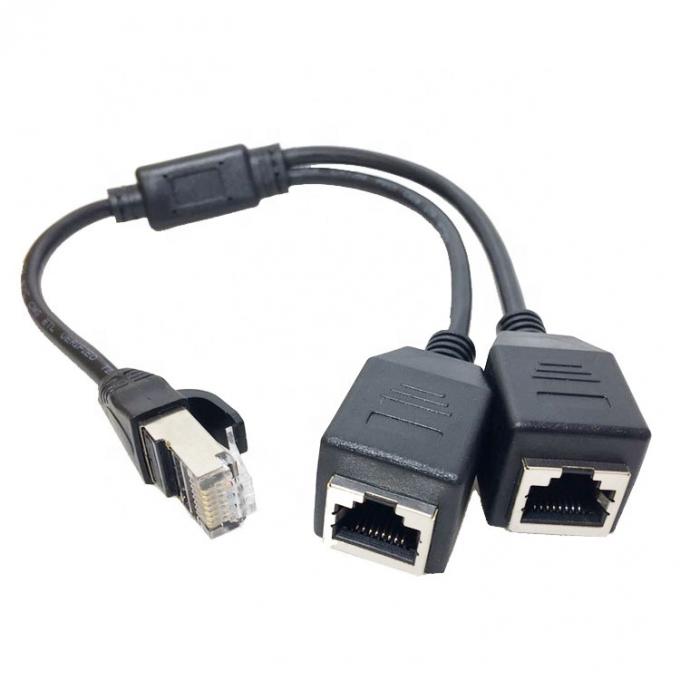 1 남성에서 2 여성 경로 소켓 포트 RJ45 인터페이스 Cat5 Lan 네트워크 이더넷 스플리터 Y 어댑터 케이블 0