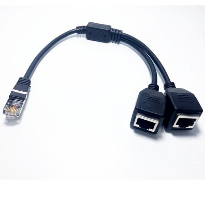 1 남성에서 2 여성 경로 소켓 포트 RJ45 인터페이스 Cat5 Lan 네트워크 이더넷 스플리터 Y 어댑터 케이블 2