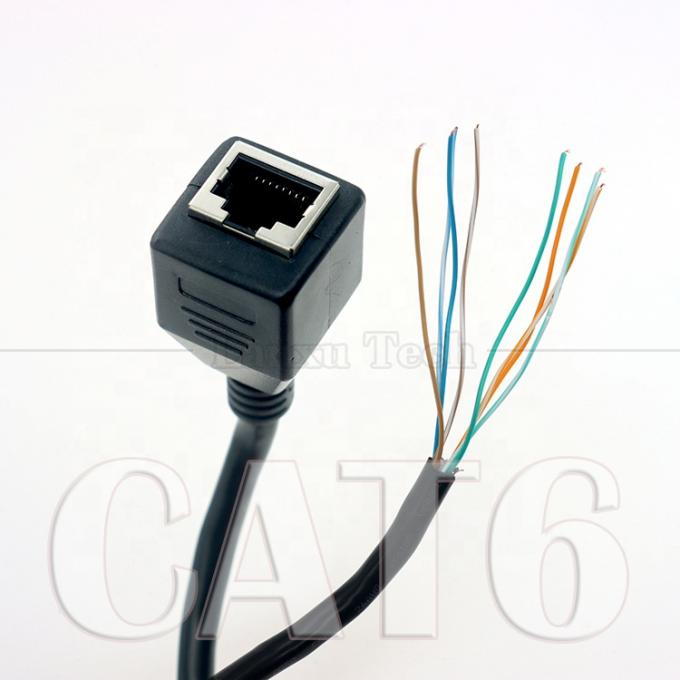 고품질 네트워크 이더넷 Cta6 26AWG RJ45 8p8c 여성 소켓 오픈 틴 바 naked 와이어 끝 케이블 0