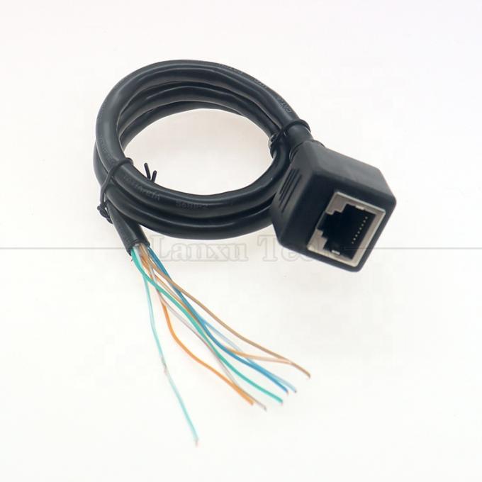 고품질 네트워크 이더넷 Cta6 26AWG RJ45 8p8c 여성 소켓 오픈 틴 바 naked 와이어 끝 케이블 1