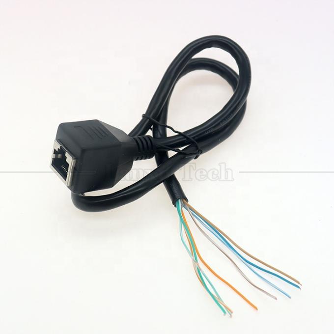 고품질 네트워크 이더넷 Cta6 26AWG RJ45 8p8c 여성 소켓 오픈 틴 바 naked 와이어 끝 케이블 4