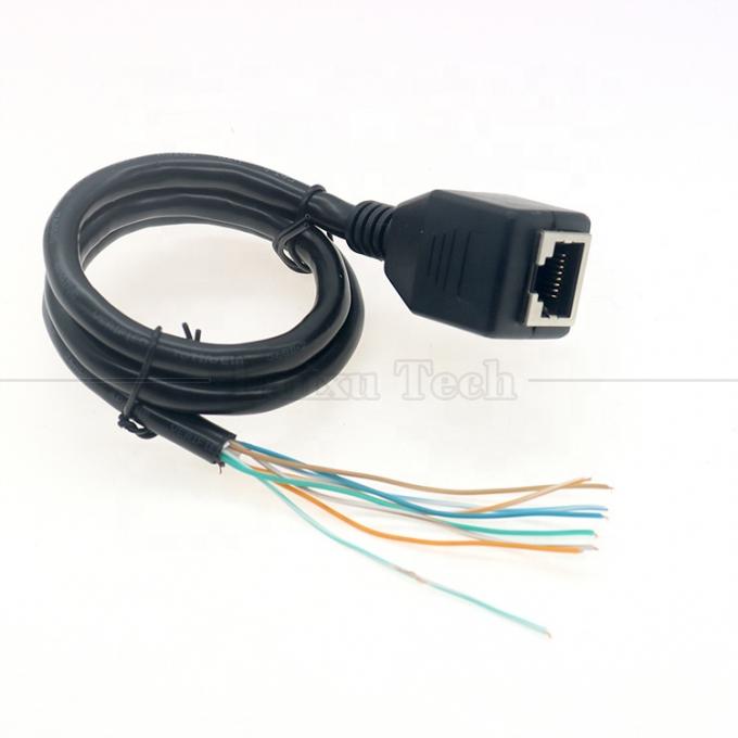 고품질 네트워크 이더넷 Cta6 26AWG RJ45 8p8c 여성 소켓 오픈 틴 바 naked 와이어 끝 케이블 5
