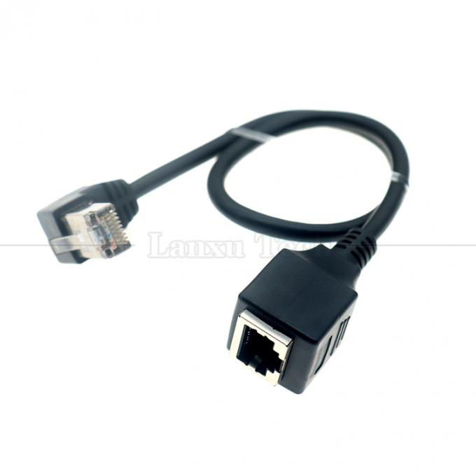 OEM STP UTP 90도 오른쪽 각 RJ45 8P8C 남성에서 RJ45 여성 소켓 Cat5e 이더넷 케이블 0