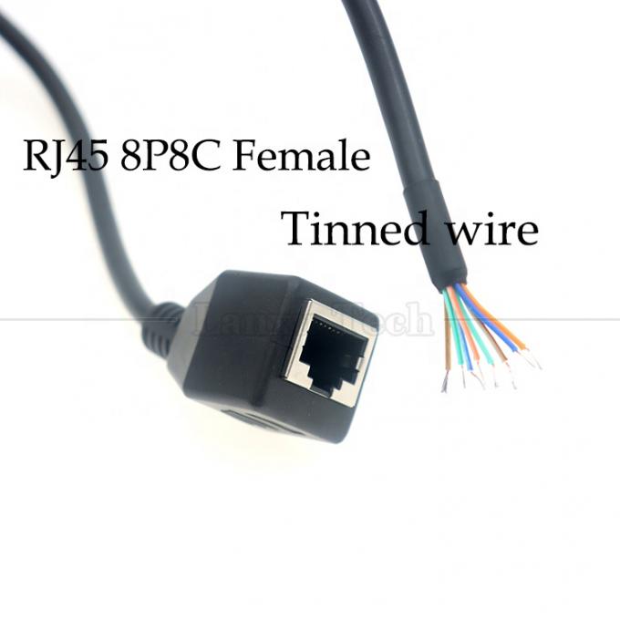 여성 RJ45 잭 소켓 오픈 틴 용접 8 와이어 맨 끝 피그테일 이더넷 네트워크 패치 랜 케이블 1