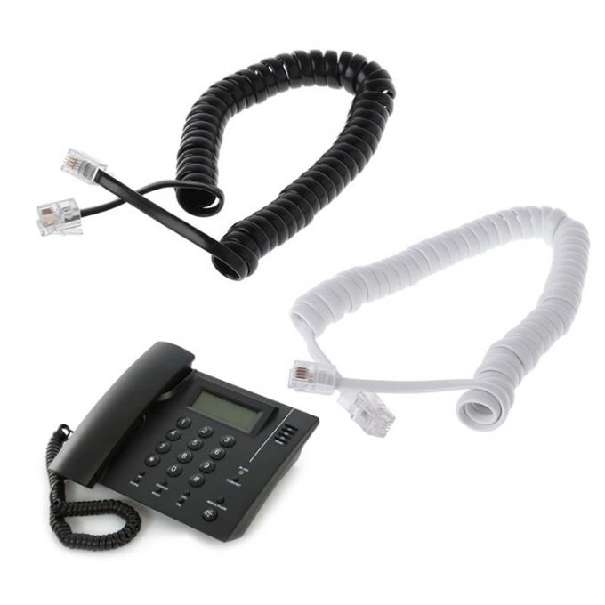 OEM 코일링 스프링 1m 2m 3m RJ9 4P4C RJ11 흑백 나선 평면 Cat3 ADSL 전화 케이블 5