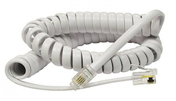 1m 2m 3m 롤링 스프링 RJ9 4P4C RJ11 블랙 화이트 나선 평면 Cat3 ADSL 전화 케이블 0
