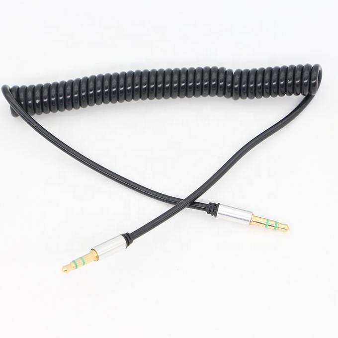 커스텀 1M 2M 3M 코일 스파이럴 스프링 남성에서 남성 3.5mm 잭 스테레오 Aux 오디오 케이블 0