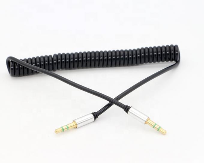 커스텀 1M 2M 3M 코일 스파이럴 스프링 남성에서 남성 3.5mm 잭 스테레오 Aux 오디오 케이블 5