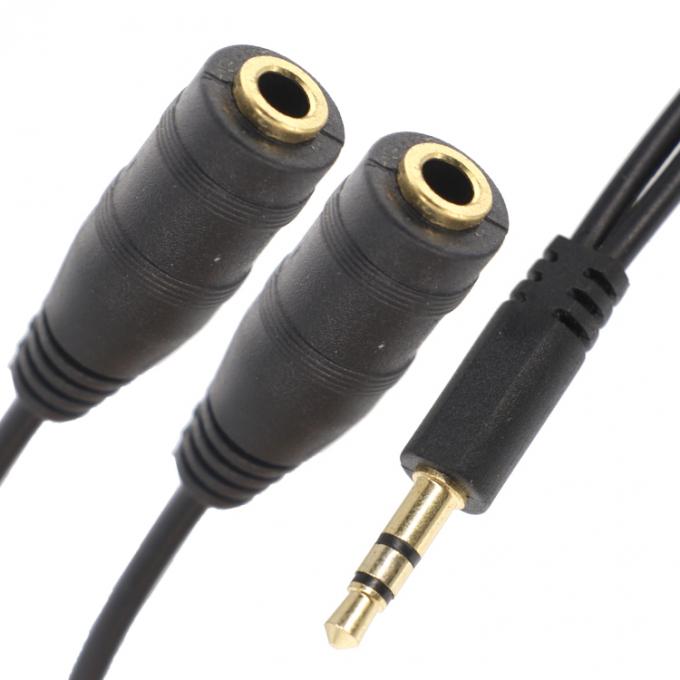 1 남자 2 여자 분할 3.5mm 스테레오 잭 헤드폰 오디오 Y 분할 케이블 0