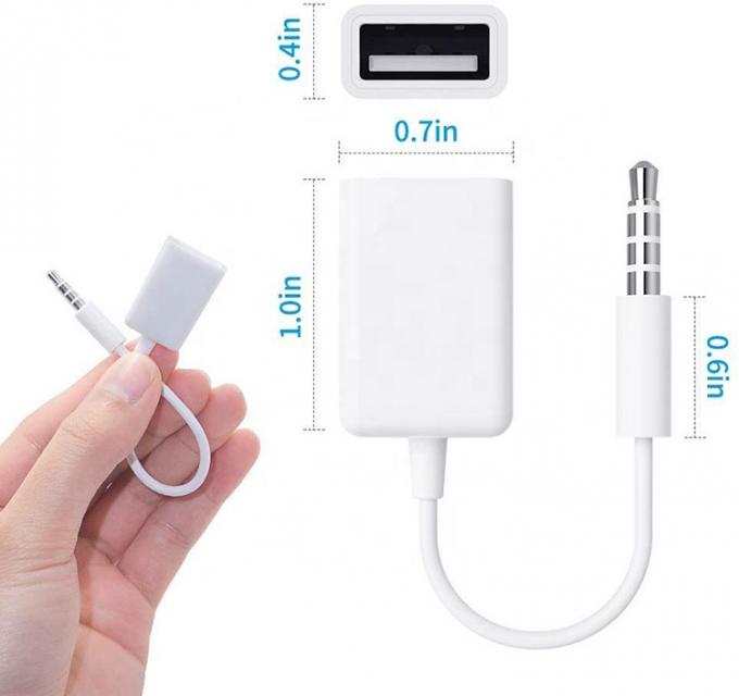 USB 2.0 여성에서 3.5mm 잭 3 폴스 AUX 변환 어댑터 자동차 오디오 스피커 3