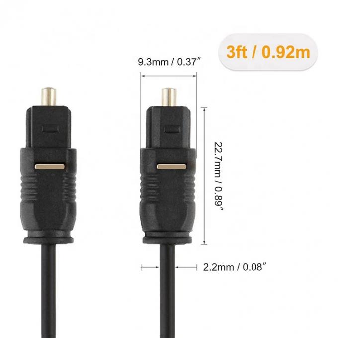 고품질 얇은 1M 2M 3M 5M 광섬유 Toslink Spdif 금 광 디지털 오디오 케이블 5