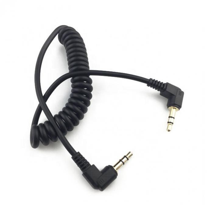 OEM 코일 1m 남성에서 남성 90도 오른쪽 각 3.5mm TRS 스테레오 오디오 잭 케이블 0