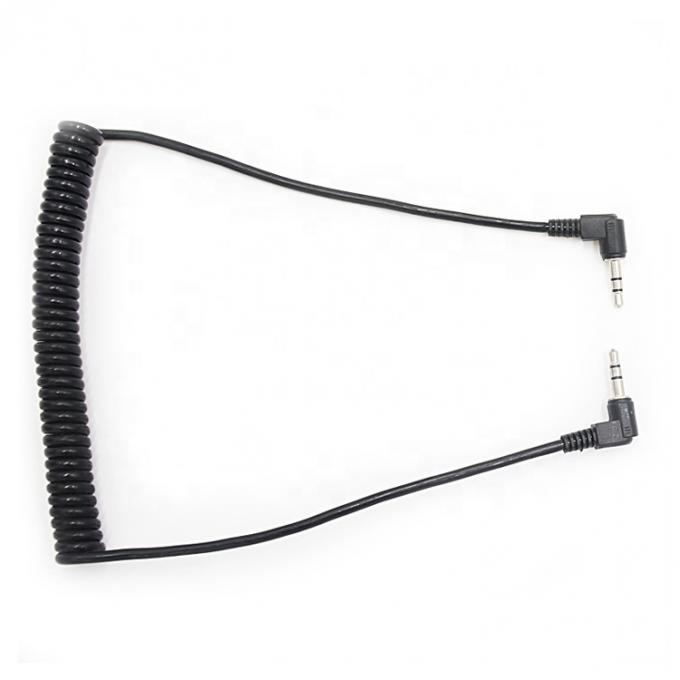 OEM 코일 1m 남성에서 남성 90도 오른쪽 각 3.5mm TRS 스테레오 오디오 잭 케이블 4
