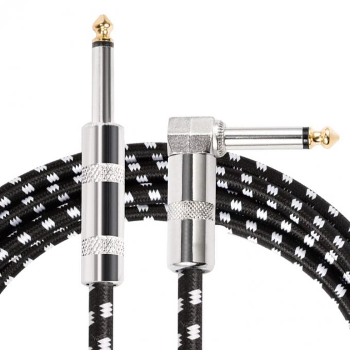 OEM 1M 1/4 인치 6.35mm TS 오른쪽 각기 악기 액세서리 바스 증폭기 페달 기타 잭 패치 케이블 1