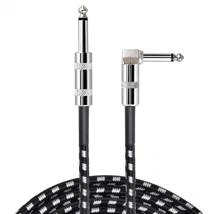 OEM 1M 1/4 인치 6.35mm TS 오른쪽 각기 악기 액세서리 바스 증폭기 페달 기타 잭 패치 케이블 4