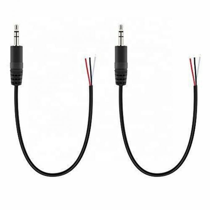 TRS 2 폴 스테레오 오디오 잭 3.5mm 남성 플러그로 벗겨진 틴 된 맨 와이어 오픈 엔드 케이블 4