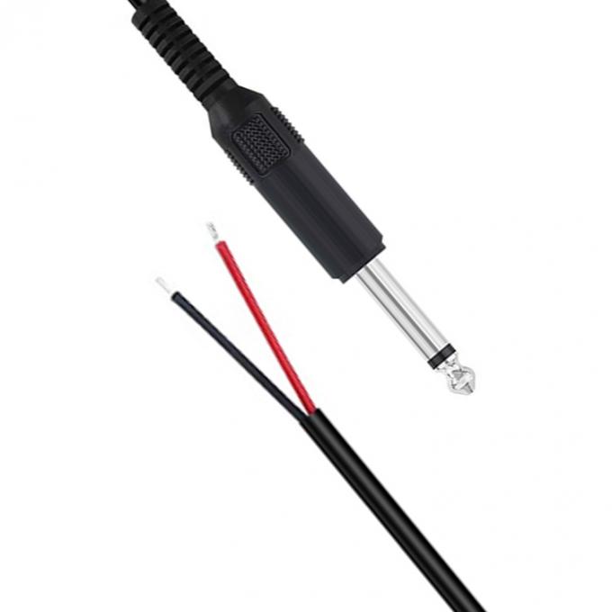 6.35mm 1/4 인치 TS 2 Ploes 잭 모노 남성 오디오 플러그 맨 와이어 마이크에 대한 오픈 엔드 케이블 1