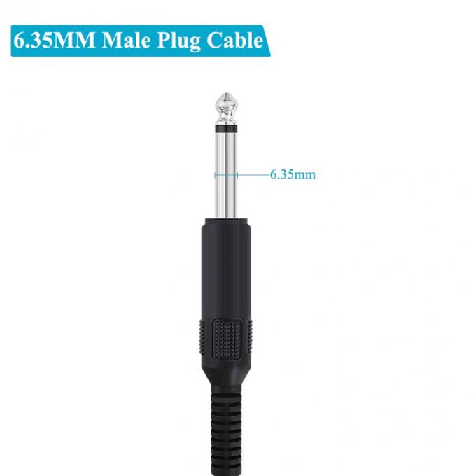 6.35mm 1/4 인치 TS 2 Ploes 잭 모노 남성 오디오 플러그 맨 와이어 마이크에 대한 오픈 엔드 케이블 3