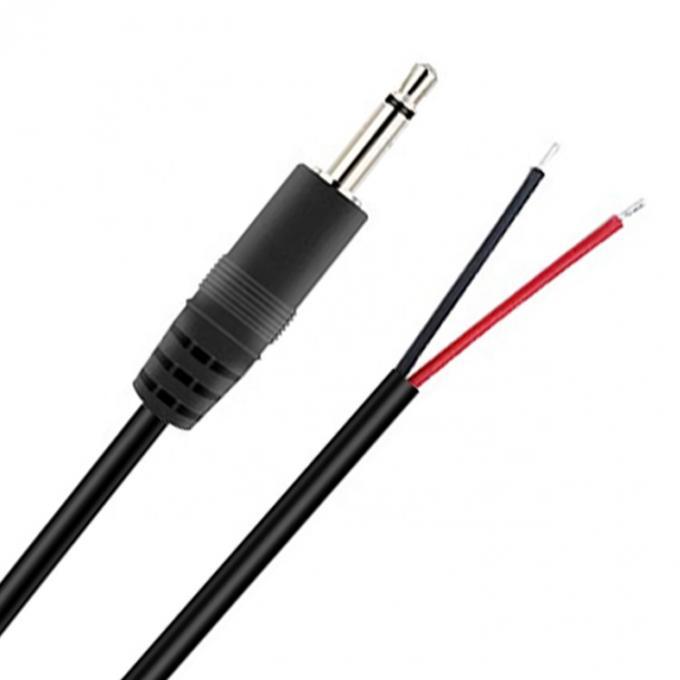사용자 지정 2 폴 TS 3.5mm 스테레오 오디오 모노 잭 남성 플러그로 벗겨진 피그테일 틴 된 맨 와이어 끝 케이블 2