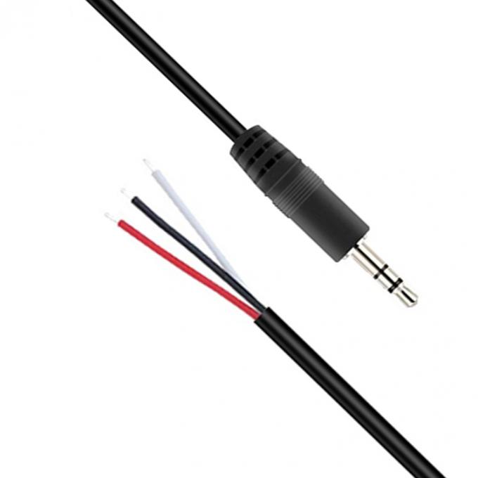 사용자 지정 3 폴 3.5mm 스테레오 오디오 잭에 스트리프 된 피그테일 틴 된 맨 와이어 끝 케이블 0